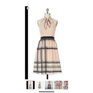 Maeve Polka Dot and Stripe Midi Dress